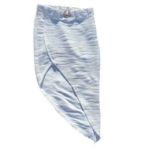 Micas Women's Size Medium Textured Asymmetrical Skirt w/ Gold Accent Belt White